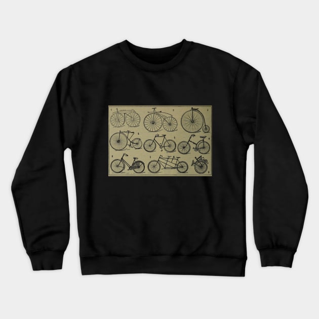 Vintage Bicycles Crewneck Sweatshirt by bluespecsstudio